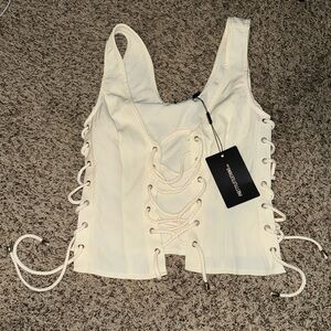 lace up front and side top